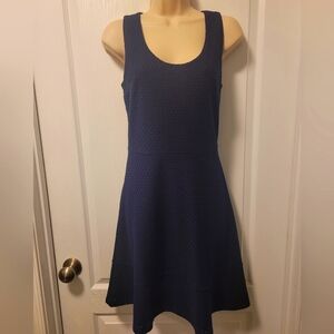 Navy A-line LOFT eyelet dress, Size 2